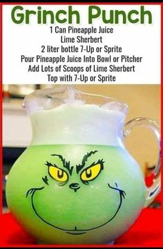 a green grin face jug with instructions on how to make it look like the grin