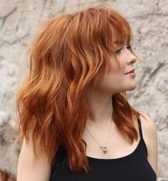 Copper Hair Shag, Copper Shag Hair, Copper Shag, Fall Red Hair, Bang Hair, Hair Spring, Fringe Hair, Mcu Dr, Medium Shag Haircuts