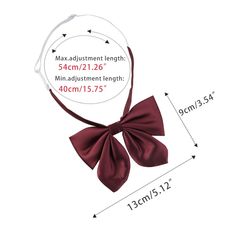 Material: Polyester. It is comfortable to wear and touch. Bowtie Size: 9 x 13 cm/3.54" x 5.12". Adjustable Neck Strap: 40 - 54 cm/15.75" - 21.26 ". Package includes 1*Bowtie. Perfect for attending a party, wedding, daily office work, or other occasions. Note: 1. The color isn't completely the same as the picture shown on the screen due to different screen displays and light brightness. 2. Please allow 1-2 cm slightly manual measurement deviation for the data. 3. The product is folded for special Adjustable Pre-tied Decorative Bow, Adjustable Red Satin Bow, Pre-tied Butterfly Knot Bow As Gift, Red Bow With Butterfly Knot For Party, Red Satin Bow Tie Adjustable, Red Satin Standard Bow Tie, Adjustable Red Satin Bow Tie, Solid Color Butterfly Knot Bow As Gift, Red Bow Tie With Butterfly Knot For Gift