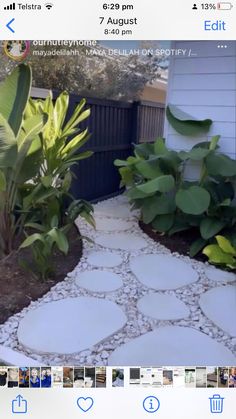 an image of a stone path in the yard that is being viewed on instagram