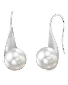 These exquisite pearl earrings add a touch of elegance to any occasion. These earrings feature two lustrous 9mm AAA quality White South Sea pearls, hand picked for their gorgeous luster and unblemished surface. The pearls are mountings on 14K white gold. If you have any questions about our jewelry, feel free to call us anytime at 866-87-PEARL (866-877-3275). Elegant Polished Pearl Earrings For Anniversary, Modern White Pearl Earrings For Formal Occasions, Modern White Akoya Pearl Earrings, Modern Formal Earrings With Pearl Pendant, Elegant White Gold Pearl Earrings With Polished Finish, Classic Pearl Earrings With Polished Finish For Formal, Modern Silver Pearl Earrings For Formal Occasions, Classic Pearl Earrings With Polished Finish For Formal Occasions, Modern Evening Pearl Drop Earrings