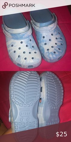 Light Blue Tie-Dye Crocs Crocs Tie Dye, Tie Dye Crocs, Crocs Ideas, Crocs Baya, Blue Crocs, Y2k Fits, Light Blue Tie, Strict Parents, Greyish Blue