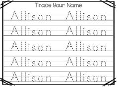 trace your name worksheet with an arrow on the bottom and two lines above it