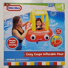 an inflatable float toy with a woman and child