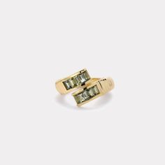 Green Sapphire Baguette Wrap Ring – Retrouvai | Modern Heirlooms Engament Ring Gold, Engament Rings, Buckle Ring, Baguette Ring, Body Adornment, Green Sapphire, Pink Ring, Wrap Rings, Pink Opal