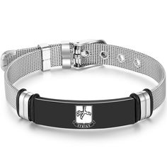 Introducing our Personalized Customized Stainless Steel Adjustable Size Engraved Bracelets for Men Women, the perfect gift for any occasion! Whether you are searching for a Valentine's Day gift for your best friend or a birthday gift for your special someone, our custom bracelet is sure to impress.  Made from high-quality stainless steel, this mens leather bracelet is durable and long-lasting. It is adjustable in size to fit most wrist sizes comfortably. Our customized photo bracelet allows you to add a personal touch by engraving a special message or photo onto the bracelet. This bracelet is an excellent choice for graduation gifts, Valentine's Day gifts, or as a commemorative gift for the United States Army 3rd Army Europe. It is perfect for both men and women, making it a versatile addi Custom Bracelet, For Your Best Friend, Engraved Bracelet, Mens Leather Bracelet, United States Army, Personalized Bracelets, Mens Leather, Custom Bracelets, Photo Bracelet