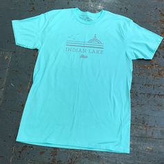 Indian Lake Ohio Harbor Bridge Graphic Designer Tee Short Sleeve T-Shirt Teal Green Harbor Bridge, Teal Green, Bridge