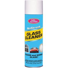 a can of glass cleaner on a white background