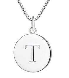 PRICES MAY VARY. ❤️ YL DESIGN - Silver initial letter pendant necklace can symbolize not only your name or the name of your lover' s but also a memorable event or the word that means a lot for you ❤️ Round Initial necklace is crafted in solid 925 sterling silver with 18k white gold plated, nickel free, Lead free, no allergic material ❤️ T Letter Pendant Size - high: 0.59"; silver box chain: 18+1.2" ❤️ Come with gift box; gift for Christmas, Valentine's Day, Birthday, Anniversary, Mother's day, E Classic White Gold Charm Necklace With Initials, Classic Tan Initial Pendant Necklace, Sterling Silver Initial Necklace With Name, Personalized Sterling Silver White Gold Initial Necklace, Personalized Sterling Silver Initial Necklace In White Gold, Personalized White Gold Sterling Silver Initial Necklace, White Gold Sterling Silver Initial Necklace For Personalized Gift, Tan Sterling Silver Initial Pendant Necklace, Classic Sterling Silver Initial Necklace For Anniversary