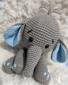 Elefante amigurumi tejido a crochet Crochet Baby Amigurumi, Elefante Crochet, Crochet Baby Elephant, Amigurumi Elephant Pattern, Crochet Elephant Pattern, Knitting Quotes, Crochet Placemat Patterns, Crochet Nursery, Knit Rug