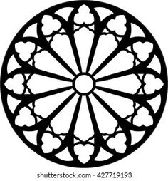 a black and white circular design with hearts in the center, on a white background