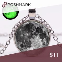 Lot of 2 Womens New Glow in the Dark Moon Necklace Beautiful Necklace with a Greenish Glow in Dark no brand Jewelry Necklaces Trendy Luminous Jewelry For Gifts, Trendy Silver Moon Jewelry, Glow In Dark, Dark Moon, Brand Jewelry, Moon Necklace, Beautiful Necklace, Silver Blue, No Brand