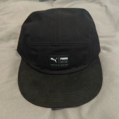 New With Tags Black Puma Graphic Tee, Black 5-panel Hip Hop Baseball Cap, Black Cotton 5-panel Trucker Hat, Black 5-panel Snapback Hat For Sports, Accessories Hats, Mens Accessories, Man Shop, Tags, Hats