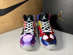 These Jordans are Spiderverse themed throughout the entire shoe. Each panel has a different character or scene based on the movies. Want a panel changed, or don't see your favorite character, let me know and I can change it!  Nikes are brand new and come in the original box. But if Jordans are not your style, I can fit the design to what works for you. For any personalization, I can send a digital mock up of what it would look like. Artwork is hand painted with Angelus Paints, and sealed with Matte Finisher.  Please give me 2-4 weeks to work on your order before I ship. Please be patient and understand that each and every shoe is made by hand to ensure quality. It will be worth the wait! ALL SALES ARE FINAL DISCLAIMER:  Please handle all customs carefully. While these are made with high qu I Can Change, Sneakers Athletic, Panel Hat, Mock Up, Nike Men, Favorite Character, Spiderman, Original Box, Athletic Shoes