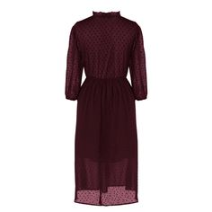 Wine Red V Neck 3/4 Sleeve Slim Waist Chiffon Dress Chiffon Long Sleeve Midi Dress For Daywear, Chiffon Midi Dress With Long Sleeves For Daywear, Midi-length Chiffon Dress For Work, Spring Chiffon Dress With 3/4 Sleeves, Chiffon Long Sleeve Midi Dress For Work, Red Chiffon Midi Dress, Women Dresses Casual, Slim Waist, Women Dresses