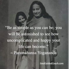 two women standing next to each other in front of a black and white photo with the quote be as simple as you can be