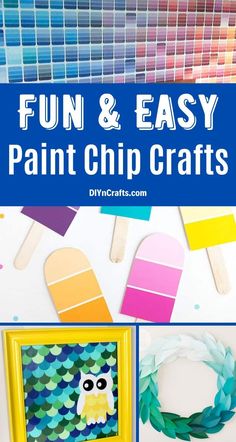 some crafts that are made with paint chips and other items to make them look like they have