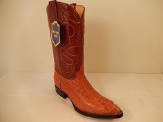 Wild West Boots Cognac Crocodile Cowboy Boot Skin: Lamb Skin x Crocodile Style: Cowboy Boot Color: Cognac Brown Crocodile Pattern Classic Boots, Brown Crocodile Pattern Snip Toe Boots, West Boots, Boots Cognac, Western Style Boots, Crocodile Shoes, Roper Boots, Mens Cowboy, Mens Cowboy Boots