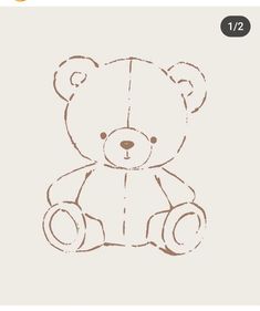 a drawing of a teddy bear sitting down