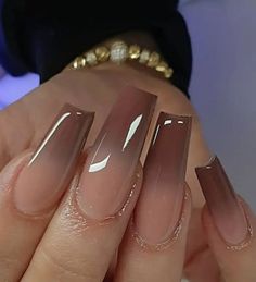 Ombre Nail Design, Posh Nails, Ombre Acrylic Nails, Ombre Nail Designs, Fall Acrylic Nails, Acrylic Nails Coffin Short, Brown Nails, Short Acrylic Nails