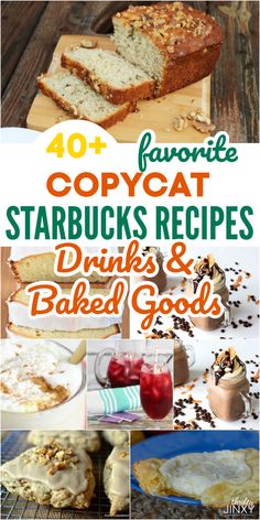 the top ten favorite copycat starbuckss recipes and baked goods are featured in this collage