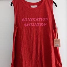 Pit To Pit: 21.5" Length: 26" Red Sleeveless Top With Relaxed Fit, Red Relaxed Fit Sleeveless Top, Red Sleeveless Relaxed Fit Top, Muscle Tank Tops, Studio City, Sleeveless Tshirt, Muscle Tanks, Muscle Tees, Tank Top Shirt