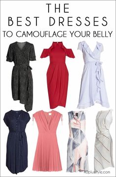 The best dress to hide your tummy | fashion over 40 | 40plusstyle.com Apple Body Shape Fashion, Silhouette Mode, Apple Shape Outfits, Dresses For Apple Shape, 40 Fashion Women, Mode Tips, Best Dress, Best Dresses