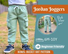 a child's pants with the name jordan joggers on it and an image of