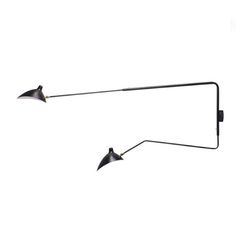 two black lamps on a white background