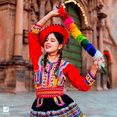 Peruvian Dance Costume "Valicha", Cusco dance. This costume is for adults of all ages. Complete traditional Peruvian costume from Cusco-Peru. Typical Peruvian costume handmade in Peru. Celebrate your heritage with a traditional Peruvian costume from Cusco. It's the ideal costume for your next party or celebration! We will design each costume to your personal measurements: ❇️ Suitable for all special occasions: ➤ Clothes or suits for presentations and shows ➤Dress or suit for weddings and formal events ➤Dress or suit for festivals and cultural events. ➤Dress or suit for parades and exhibitions. ➤Dress or suit for school presentations and performances. The typical costume consists of: For Lady; 1.- Black cloth skirt, finely decorated with brightly colored Inca ribbons woven on a loom. 2.- Re Peruvian Costume, Peruvian Clothing, Cultural Traditions, Dress Traditional, Cusco Peru, Cultural Events, Dance Costume, Event Dresses, Adult Costumes