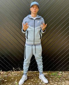 Central cee Nike Tech Fleece Outfit Men, Blue Nike Air Force 1, Nike Tech Tracksuit, Nike Tech Joggers, Blue Nike Air Force, Nike Tracksuits, Nike Tech Fleece Joggers, Blue Nike Air, Drippy Fits