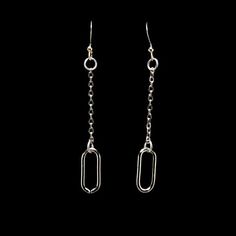 These Paper Clip dangle earrings are quality crafted using: > High Quality 304 Stainless Steel Paper Clip Chain Links > 2mm Polished Stainless Steel Cable Chain > Stainless Steel Jump Ring Connectors > 925 Solid Sterling Silver (Stamped) Ear Wires   The perfect accessory for adding a little fun to your day or any outfit! They are lightweight and go well with everything!  A great addition to any earring collection!  🔗🔗 Non Tarnish - Scratch Resistant - Durable Drop Length:  2 3/8 inches Dimensi Cadmium-free Sterling Silver Minimalist Jewelry, Cadmium-free Minimalist Sterling Silver Jewelry, Cadmium-free Drop Earrings For Everyday, Minimalist Cadmium-free Sterling Silver Earrings, Minimalist Cadmium-free Dangle Earrings, Modern Cadmium-free Drop Earrings, Nickel-free Long Drop Sterling Silver Earrings, Sterling Silver Paperclip Jewelry For Everyday, Cadmium-free Silver Earrings For Everyday Wear