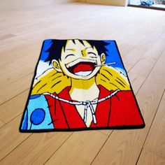 a rug with a cartoon character on it