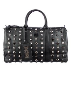 What a Stud: MCM Black Studded Duffle. Leather Gym Bag, Fancy Handbags, Anarchy Symbol, Moira Rose, Hypebeast Fashion, Accessory Inspo, Inside My Bag, Dress Up Outfits, Cute Purses