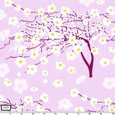 a pink background with white flowers and a tree in the foreground is an image of yellow stars