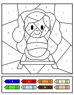 the color by number worksheet for children to learn how to draw an animal