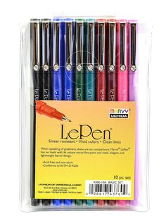 set of 12 assorted colored marker pens