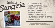 an advertisement for sangria featuring two bottles of lemon juice and three glasses of soda