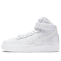 Nike Air Force 1 High LE GS 'Triple White' DH2943-111 Shoes High Tops, White Nike Air Force 1, Nike Air Sneakers, White Nike Air Force, Black And White Converse, White Nike Air, Nike Air Max 200, 2 House, Black Slip On Sneakers