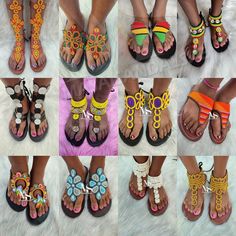 This a combination 12 flip flops and gladiator sandals of diffrent colour pattern and sizes. Buyers is free to select and sizes on note to seller. based on his/her market gap sizes. It can be customized in terms of sizes and design. Place your order thank you Traditional Toe Post Flip Flops For Summer, Summer Festival Flip Flops With Single Toe Strap, Summer Festival Toe Loop Flip Flops, Multicolor Single Toe Strap Flip Flops For Festivals, Traditional Summer Flip Flops With Single Toe Strap, Handmade Toe Post Flip Flops For Festivals, Beach Festival Toe Post Sandals, Toe Post Sandals For Beach Festivals, Multicolor Toe Post Flip Flops For Festival