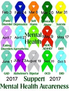 Mental Health Nail Designs, Mental Health Bracelets Diy, Ribbon Color Meanings, Awareness Projects, Awareness Colors, Health Chart