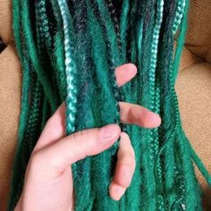 Handcrafted Black to Green Ombre Crocheted Dreads and Braids - Etsy Ukraine Black And Green Crochet, Braids Green And Black, Black And Green Faux Locs, Green Ombre Box Braids, Green And Black Dreadlocks, Green Ombre