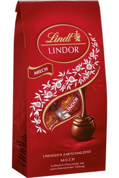 lindt lindor milk chocolate bar in red packaging