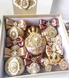 a box filled with lots of different types of ornaments