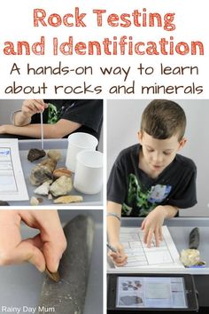 rock testing and identification is an easy way to learn about rocks and minerals for kids