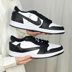 The TravisScott Black White Custom Air Jordan 1 Low is a must-have for any sneakerhead. With its unique black and white design, this stylish shoe is sure to turn heads. Crafted with a lightweight yet durable material, this shoe provides superior comfort and excellent performance. - Exactly as shown in the pictures. - Brand New & Authentic. 💯 - Hand Painted with attention to detail. 👨‍🎨 - Waterproof and Flexible. ❤️ - Unisex model. Please refer to the Size Chart. - Free Worldwide Shipping. ✈︎ Modern Black Custom Sneakers With Laces, Modern Black Skate Shoes With Laces, Modern Black Skate Shoes, Sporty Black And White Sneakers For Streetwear, Sporty Black And White Low-top Custom Sneakers, Modern Black Low-top Custom Sneakers, Custom Black And White Sneakers For Streetwear, Travis Scott 1, Air Jordan 1 Travis Scott