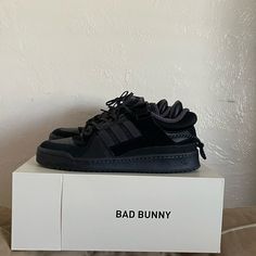 Very Lightly Worn Excellent Condition Comes With All Accessories Adidas Forum Low Black, Bad Bunny Adidas, Adidas Forum Low, Forum Low, Adidas Forum, Sneaker Stores, Bad Bunny, Black Adidas, Mens Shoes Sneakers