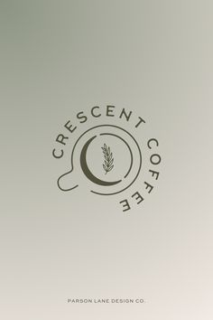 the logo for crescent coffee co is shown on a gray and white background with an oval design