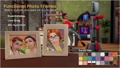 an image of two frames with people in the background and text that reads, functional photo frames