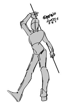 a drawing of a person holding a golf club in one hand and an arrow in the other